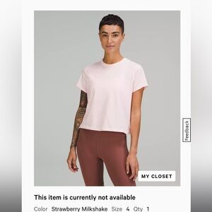 Lululemon Classic-Fit Cotton Blend T-Shirt - Pink Milkshake Sz 4